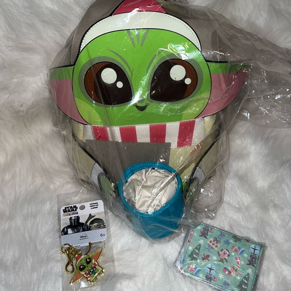 Loungefly Christmas Grogu Baby Yoda mini backpack set